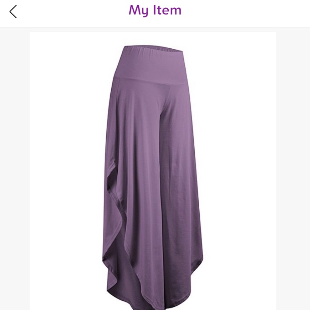 Light purple side-slit palazzo pants